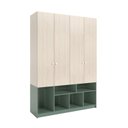 Ver imagem 2 de Guarda-Roupa 4 Portas com Nichos Curió Casatema MadeiraOriginals Marrom/Verde
