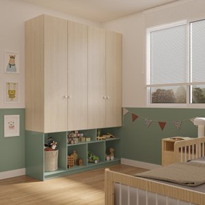 Guarda-roupa 4 Portas com Nichos Curió Casatema MadeiraOriginals