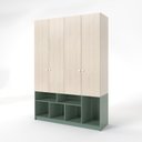 Ver imagem 4 de Guarda-Roupa 4 Portas com Nichos Curió Casatema MadeiraOriginals Marrom/Verde