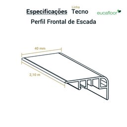 Frontal de Escada Tecno 08 Eucafloor Barra 2,10m - Cor 08 - 3