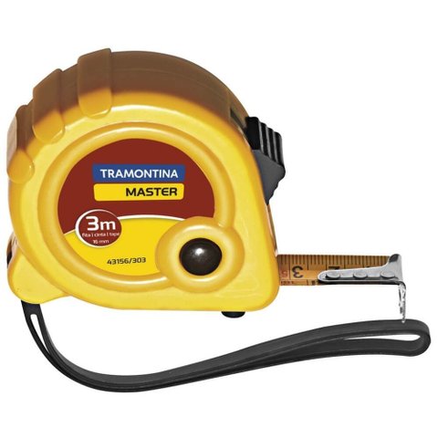 Trena com Fita de Aço e Freio Duplo 3 Metros - 43156303 - Tramontina Trena 3m Tramontina