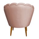 Ver imagem 4 de Poltrona Decorativa Petala Veludo Rose Pes Palito
