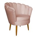Ver imagem 1 de Poltrona Decorativa Petala Veludo Rose Pes Palito