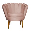 Ver imagem 2 de Poltrona Decorativa Petala Veludo Rose Pes Palito