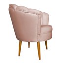 Ver imagem 3 de Poltrona Decorativa Petala Veludo Rose Pes Palito