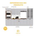 Ver imagem 5 de Armário de Cozinha Modulada Completa Fidelitá Nara 100% MDF 6 Peças 350cm 18 Portas 2 Gavetas com