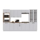 Ver imagem 2 de Armário de Cozinha Modulada Completa Fidelitá Nara 100% MDF 6 Peças 350cm 18 Portas 2 Gavetas com