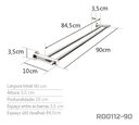 Ver imagem 3 de Toalheiro Duplo 90 Cm Inox - Kromus Rd0112-90