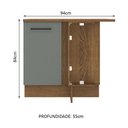 Ver imagem 3 de Balcão Armário de Cozinha de Canto 1 Porta Rustic/Cinza Agata Madesa