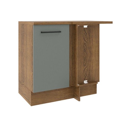 Balcão Armário de Cozinha de Canto 1 Porta Rustic/Cinza Agata Madesa