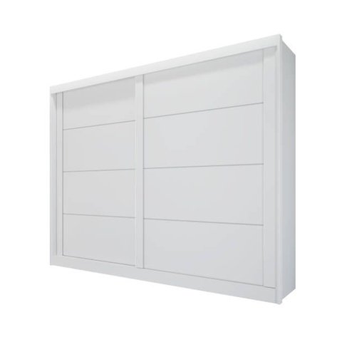 Guarda-roupa Solteiro Portas de Correr 4 Gavetas - Viena-branco - Bianchi Móveis