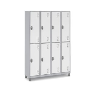 Roupeiro Metálico 8 Portas Grandes para Academia:branco