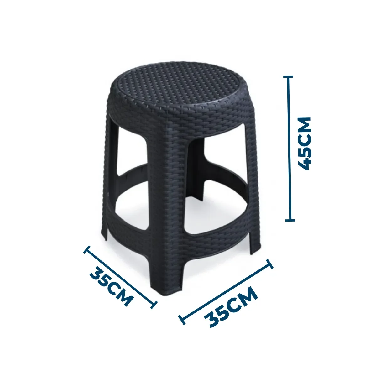 Ver imagem 3 de Kit 2 Banquetas Rattan Preta