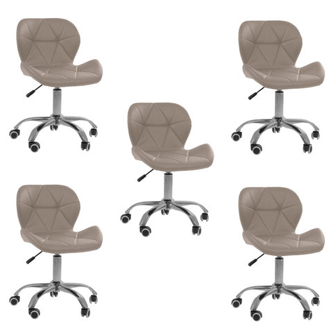 Cadeira Office Eiffel Slim Oficial Giratória - Bege - 5