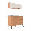 Ver imagem 4 de Cozinha Compacta Bia 5 Portas 3 Gavetas Freijó/off White - Jcarvalho