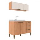 Ver imagem 2 de Cozinha Compacta Bia 5 Portas 3 Gavetas Freijó/off White - Jcarvalho