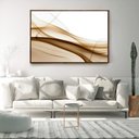 Ver imagem 3 de Quadro Decorativo Moderno Abstrato Branco e Marrom com Moldura Sem Vidro 40X60