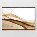 Ver imagem 2 de Quadro Decorativo Moderno Abstrato Branco e Marrom com Moldura Sem Vidro 40X60