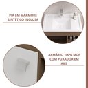 Ver imagem 4 de Gabinete Suspenso com Cuba e Espelheira Bia Marrom/Amêndoa/Branco