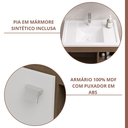 Ver imagem 5 de Gabinete Suspenso com Cuba e Espelheira Bia Marrom/Amêndoa/Branco