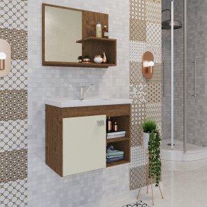 Gabinete Suspenso Com Cuba E Espelheira Bia 