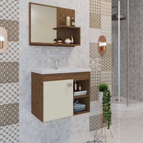 Gabinete Suspenso Com Cuba E Espelheira Bia 