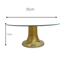 Ver imagem 1 de Boleira de Vidro de 35cm com base em Metal Dourado de 7cm Arte Boleiras Boleira Dourada 35/7