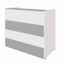 Ver imagem 2 de Balcão Atendimento Recepção Consultório 120 Cm X 110 Cm F5 Cor:cinza Sagrado com Branco