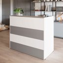 Ver imagem 1 de Balcão Atendimento Recepção Consultório 120 Cm X 110 Cm F5 Cor:cinza Sagrado com Branco
