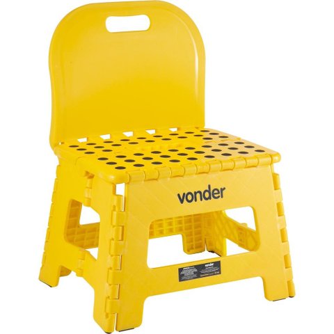 Cadeira Infantil Plástica Dobrável Amarela Altura 220mm Vonder
