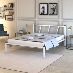Cama Casal Bruna 100% Aço Estilo Industrial - 1