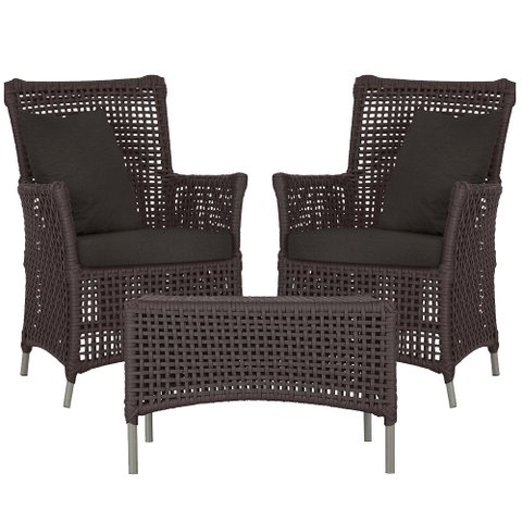 2 Poltronas e 1 Mesa Igapó em Alumínio Pintura Fendi Corda Náutica Estofado 9