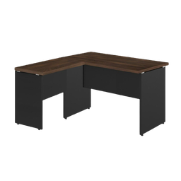 Mesa de Escritório em L com Gavetas 1,20×0,60m – Prima 25mm – NOGAL MÁLAGA/PRETO - 4