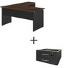 Mesa de Escritório em L com Gavetas 1,20×0,60m – Prima 25mm – NOGAL MÁLAGA/PRETO - 2