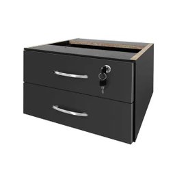 Mesa de Escritório em L com Gavetas 1,20×0,60m – Prima 25mm – NOGAL MÁLAGA/PRETO - 5