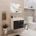 Ver imagem 1 de Gabinete Suspenso Com Cuba E Espelheira Isa 