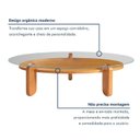 Ver imagem 5 de Mesa Centro para Sala de Estar com Vidro e Madeira Maciça Prisma Cinamomo