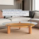 Ver imagem 6 de Mesa Centro para Sala de Estar com Vidro e Madeira Maciça Prisma Cinamomo