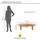 Ver imagem 3 de Mesa Centro para Sala de Estar com Vidro e Madeira Maciça Prisma Cinamomo
