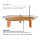 Ver imagem 4 de Mesa Centro para Sala de Estar com Vidro e Madeira Maciça Prisma Cinamomo