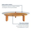 Ver imagem 5 de Mesa de Centro para Sala de Estar com Vidro e Madeira Maciça Prisma