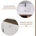 Ver imagem 6 de Gabinete Suspenso com Cuba e Espelheira Isa Marrom/Amêndoa/Branco