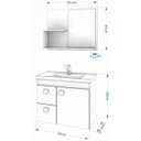 Ver imagem 3 de Gabinete Suspenso com Cuba e Espelheira Isa Marrom/Amêndoa/Off White