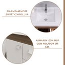 Ver imagem 6 de Gabinete Suspenso com Cuba e Espelheira Isa Marrom/Amêndoa/Off White