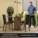 Ver imagem 5 de Conjunto Sala de Jantar Mesa Tampo de Vidro 4 Cadeiras Rustic/crema/preto Tifani Madesa