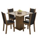 Ver imagem 2 de Conjunto Sala de Jantar Mesa Tampo de Vidro 4 Cadeiras Rustic/crema/preto Tifani Madesa