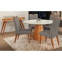 Ver imagem 1 de Mesa de jantar + 4 Cadeiras Itália tampo 120cm Grafite