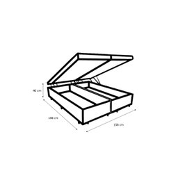 Cama Box Baú Queen Bipartido 158 Bello Box - Tecido Sintético Branco - 2