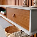 Ver imagem 5 de Home Aurora para TV Ripado 75 Polegadas MDF-MDP Off White-Nature Tebarrot Móveis