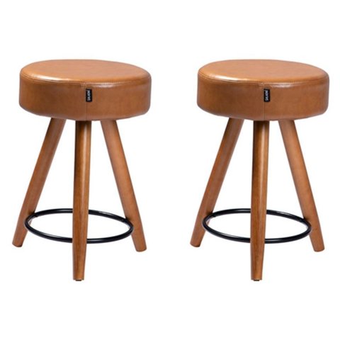 Kit 2 Banquetas Baixa Viena 50cm Couro Pu